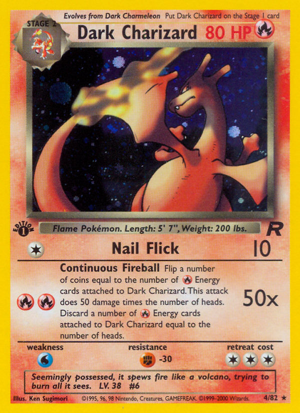 Dark Charizard Holo — Team Rocket raw Pokémon card listed on NMR
